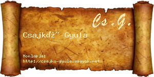 Csajkó Gyula névjegykártya